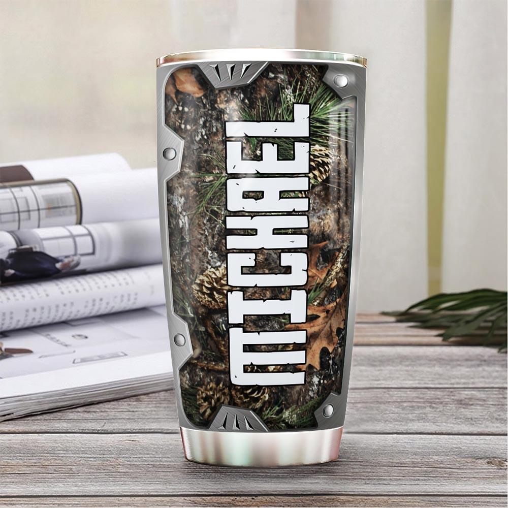 Personalized Deer Hunting Metal Style Stainless Steel Tumbler personalized deer hunting metal style stainless steel tumbler 6189
