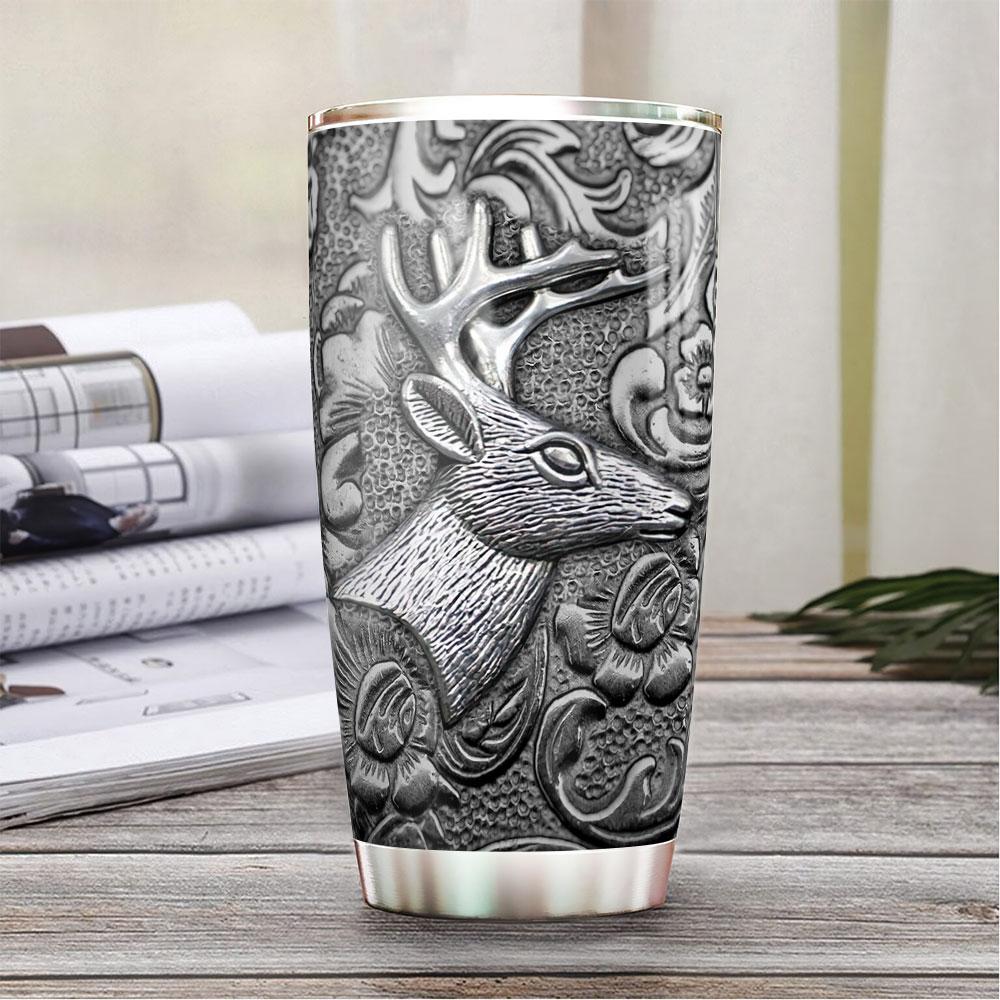 Personalized Deer Silver Style Stainless Steel Tumbler personalized deer silver style stainless steel tumbler 2558