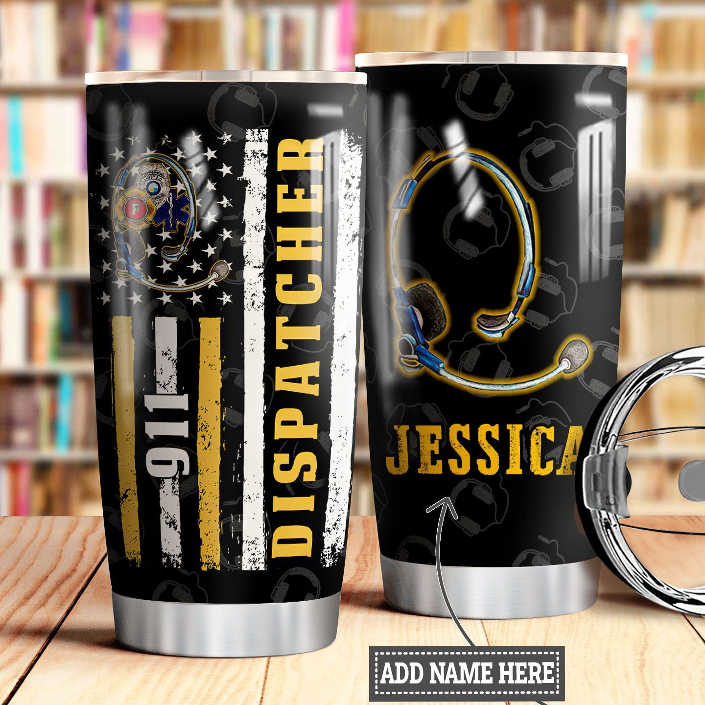 Personalized Dispatcher American Flag Stainless Steel Tumbler personalized dispatcher american flag stainless steel tumbler 1936