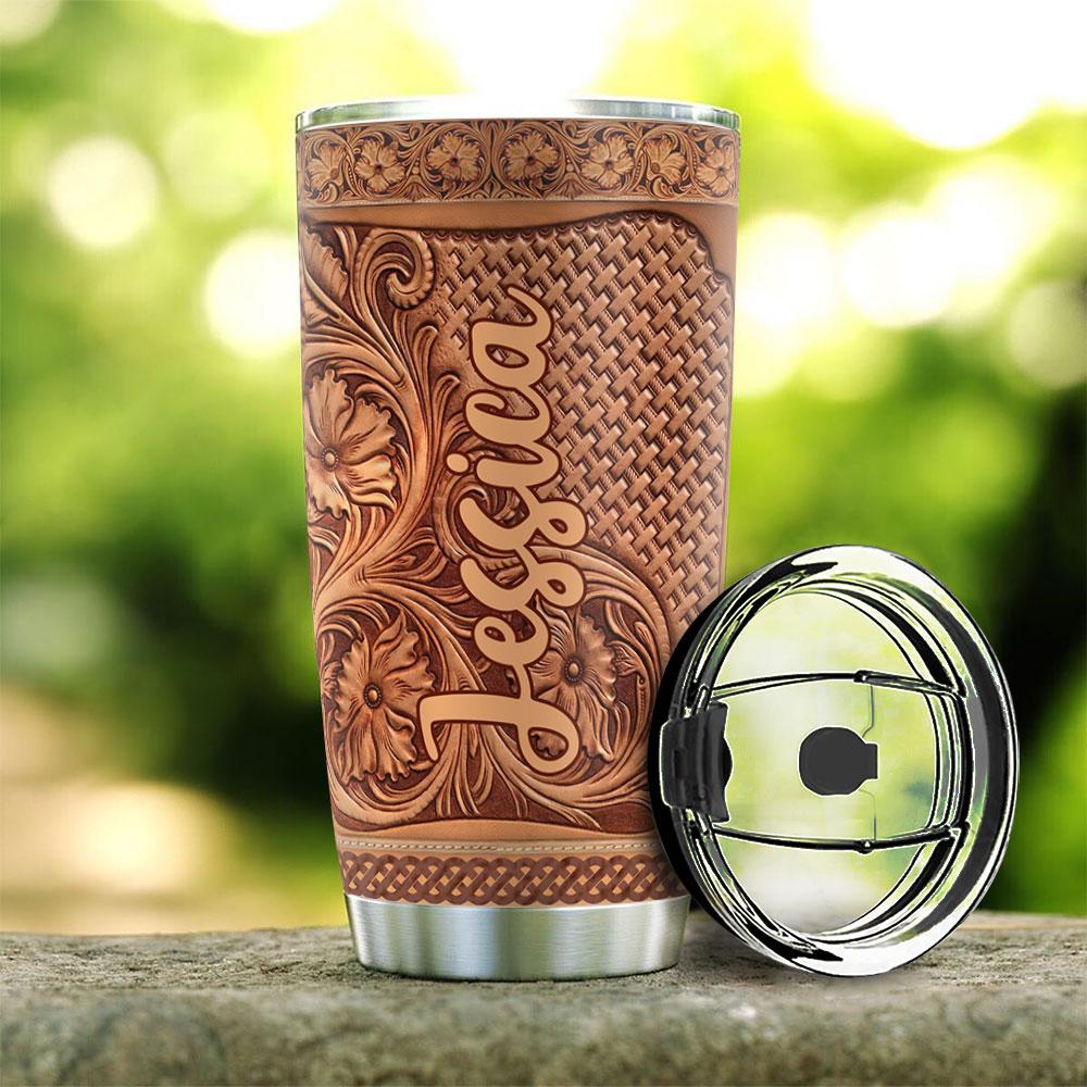 Personalized Dragonfly Leather Style Stainless Steel Tumbler personalized dragonfly leather style stainless steel tumbler 6746