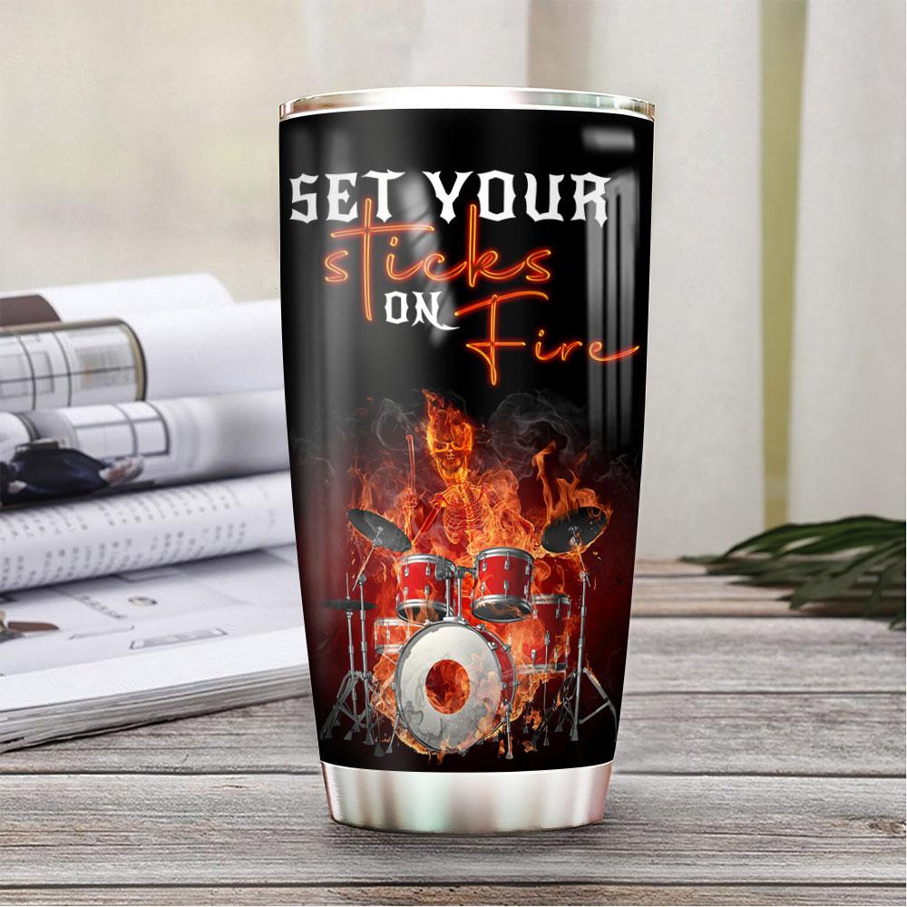 Personalized Drum Fire Stainless Steel Tumbler personalized drum fire stainless steel tumbler 3471