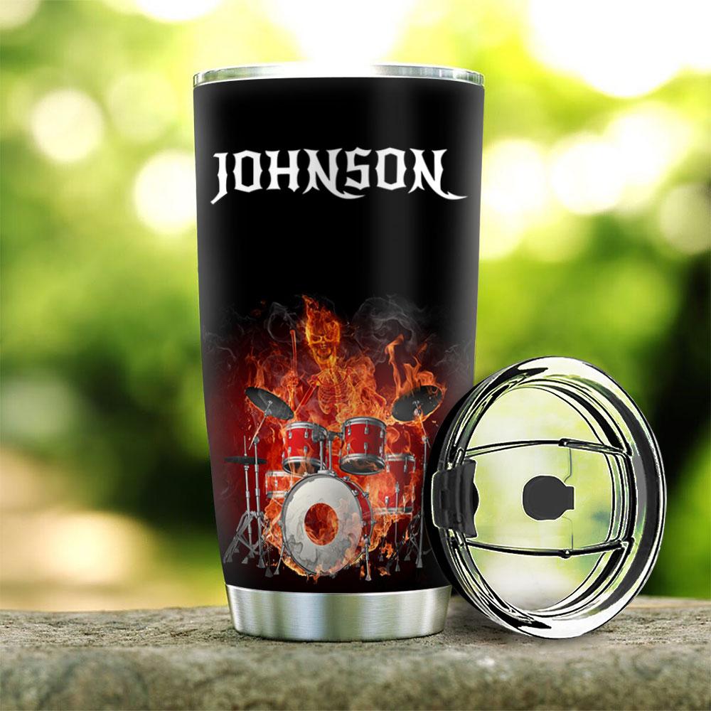Personalized Drum Fire Stainless Steel Tumbler personalized drum fire stainless steel tumbler 5077