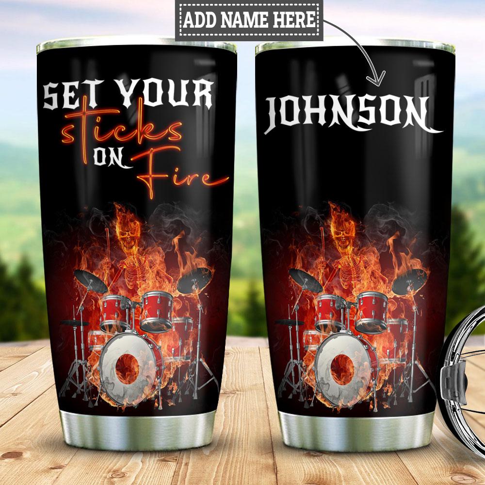 Personalized Drum Fire Stainless Steel Tumbler personalized drum fire stainless steel tumbler 8213