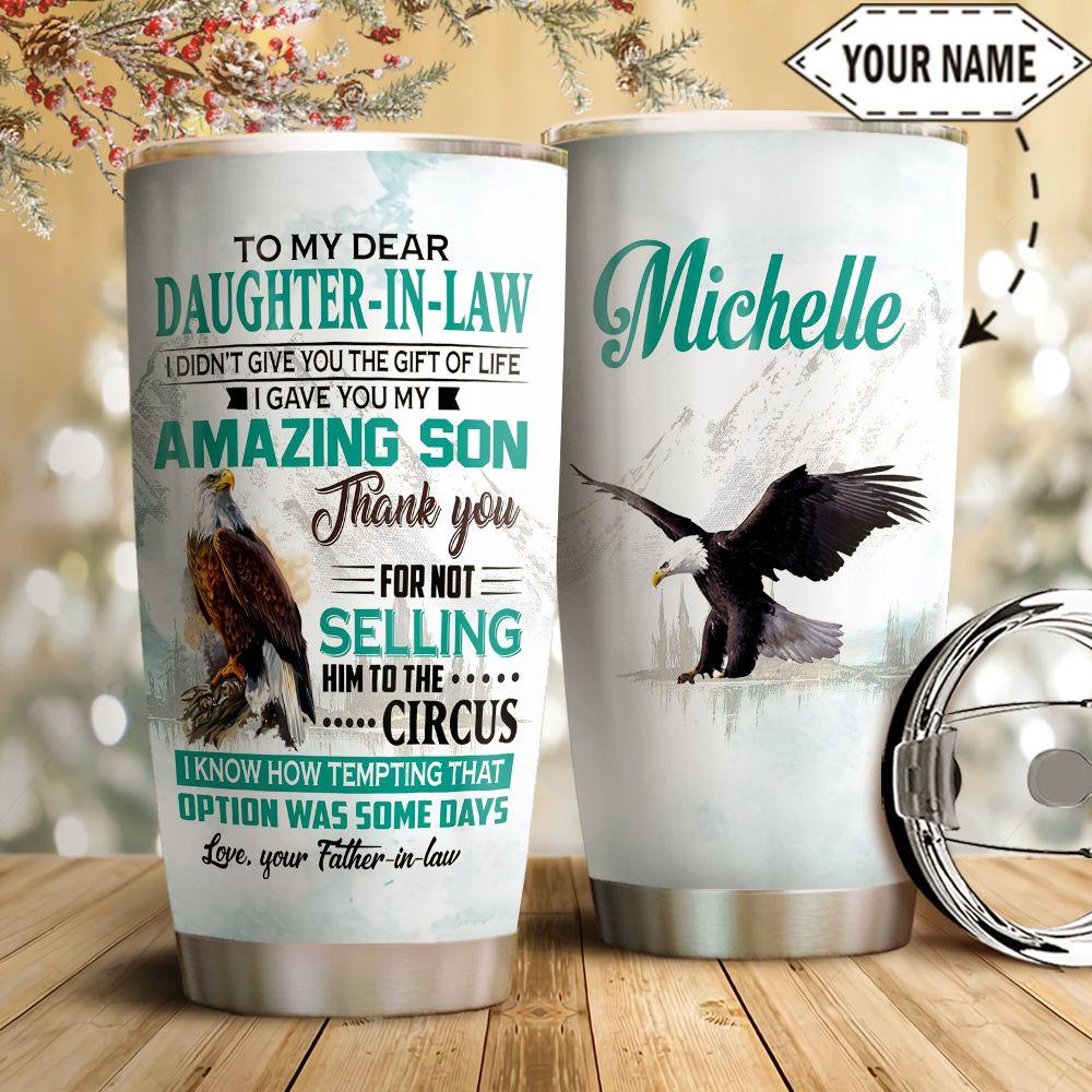 Personalized Eagle To My Daughter In Law Stainless Steel Tumbler personalized eagle to my daughter in law stainless steel tumbler 1243