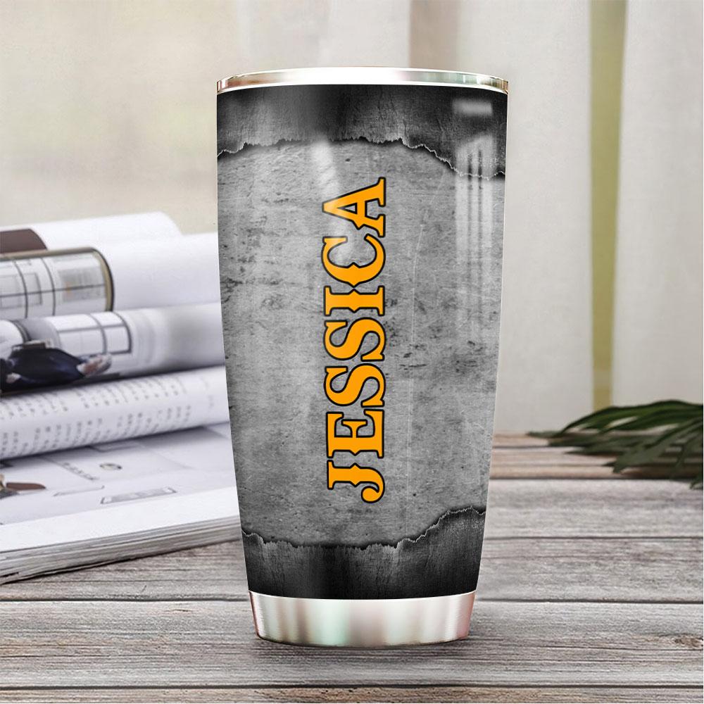 personalized faith forgiven metal style stainless steel tumbler 8694