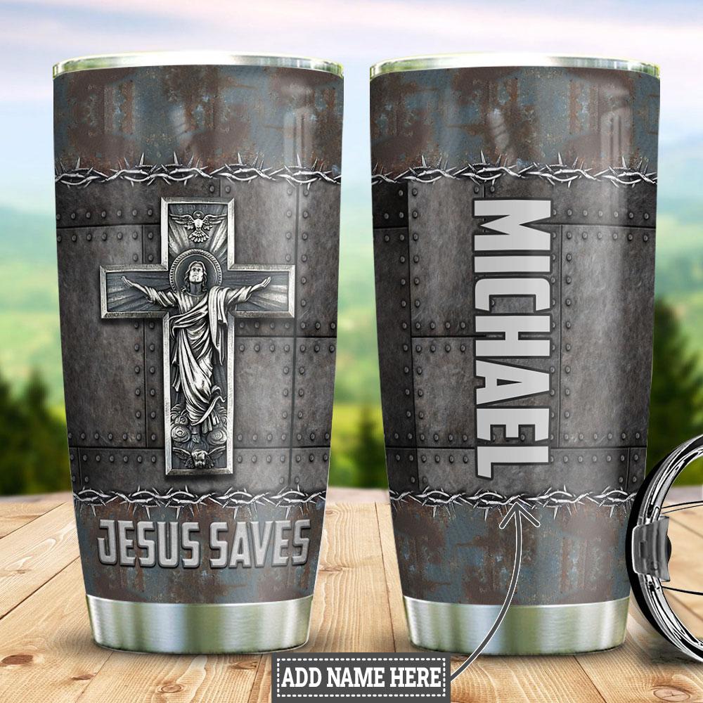 personalized faith metal style stainless steel tumbler 2057