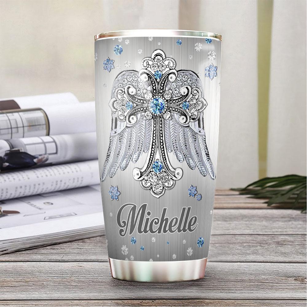 personalized faith over fear jewelry style stainless steel tumbler 2781