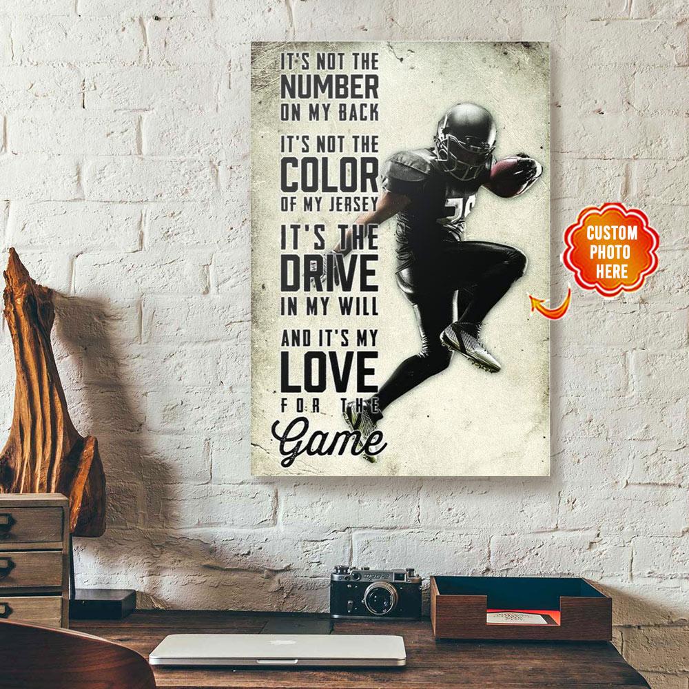 personalized football canvas wall art its not the number on my back 4599