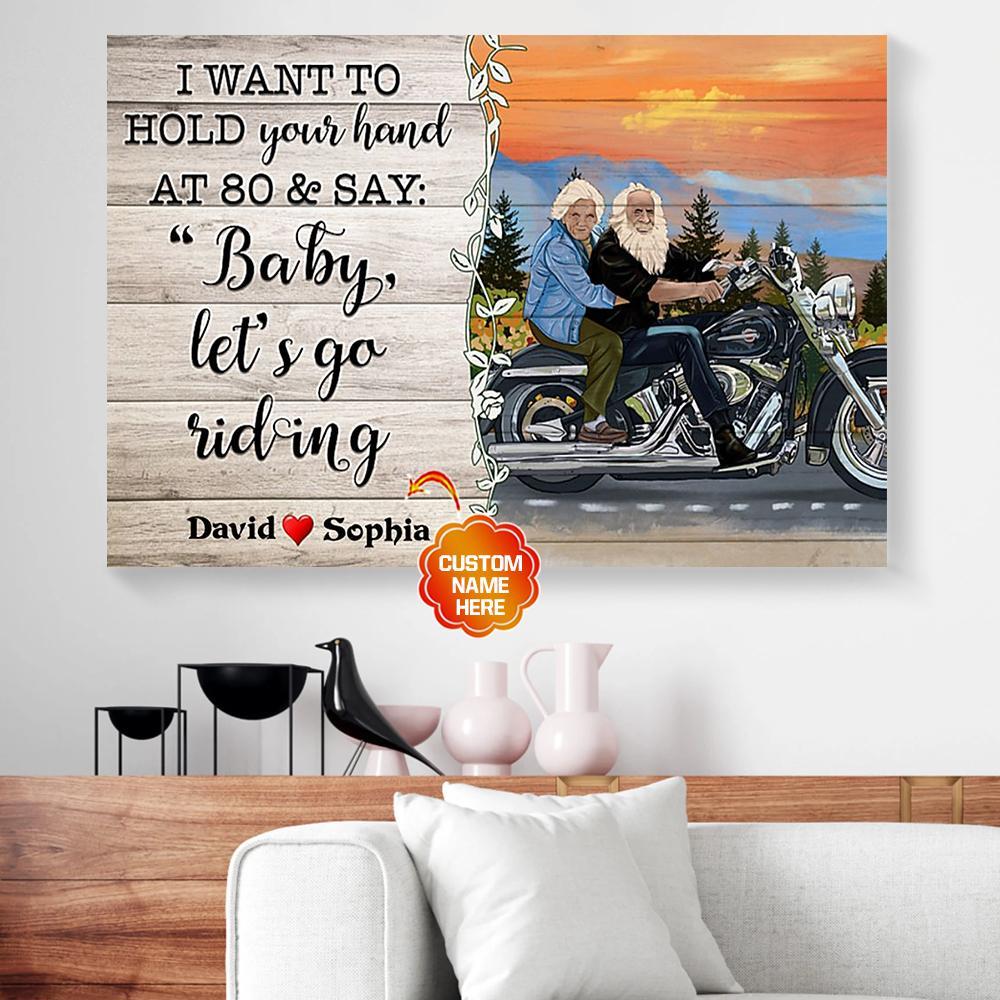 personalized gift for coupl motorcycle canvas wall art i want to hold 2181