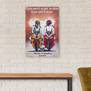 personalized gift for couple biker canvas wall art if you want to go 4062