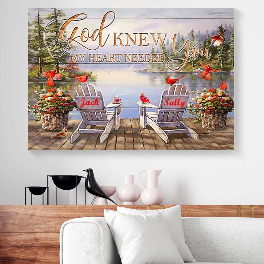 Personalized Gift For Couple Cardinal Canvas Wall Art God Knew My Heart personalized gift for couple cardinal canvas wall art god knew my heart 6374