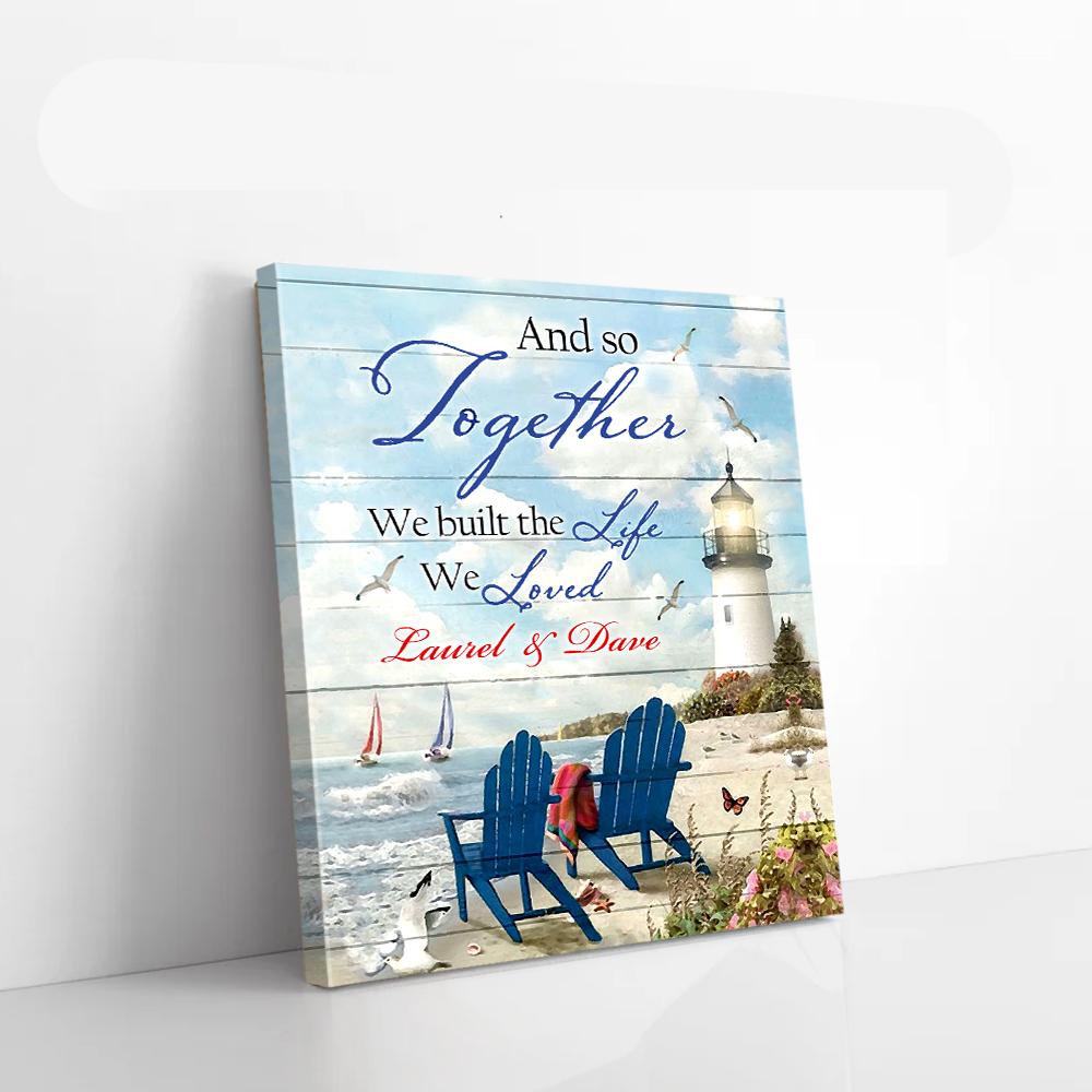 Personalized Gift For Couple Chair Beach Canvas Wall Art And So Together personalized gift for couple chair beach canvas wall art and so together 6449