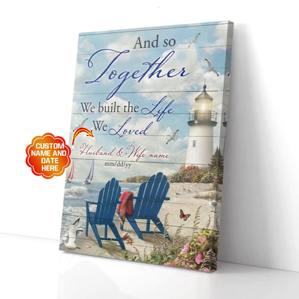 Personalized Gift For Couple Chair Beach Canvas Wall Art And So Together personalized gift for couple chair beach canvas wall art and so together 6590