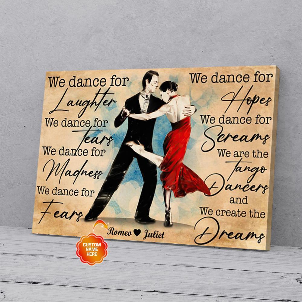 personalized gift for couple dacing tango canvas wall art we dance for 8961