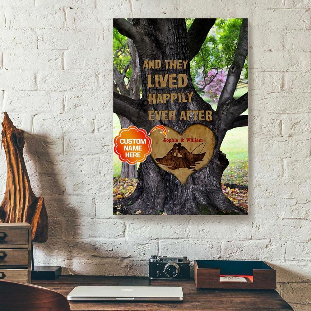 Personalized Gift For Couple Fishing Tree Canvas Wall Art And They Lived Happily personalized gift for couple fishing tree canvas wall art and they lived happily 6383