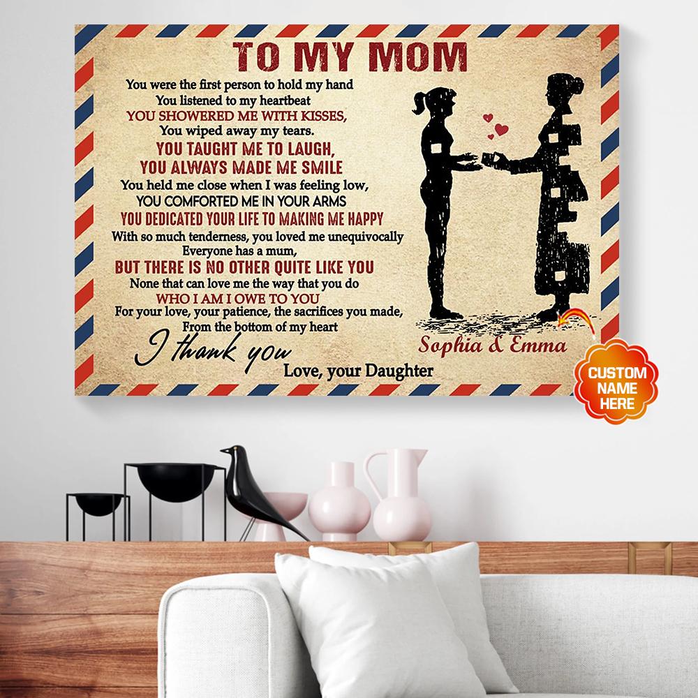 Personalized Gift For Daughter From Mom Letter Canvas Wall Art You Were The First Person personalized gift for daughter from mom letter canvas wall art you were the first person 1475