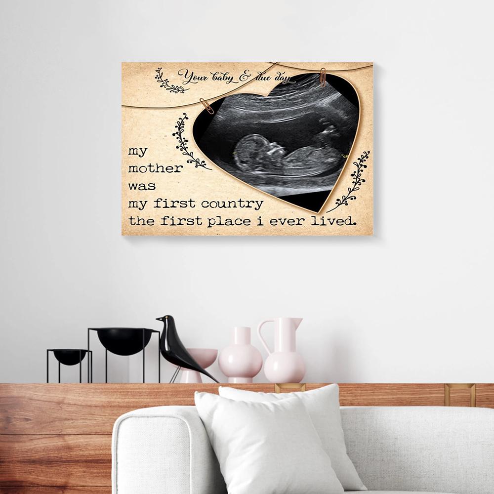personalized gift for mom from baby canvas wall art my mother was my first 5463