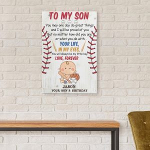 personalized gift for son baseball canvas wall art you may one day 6203