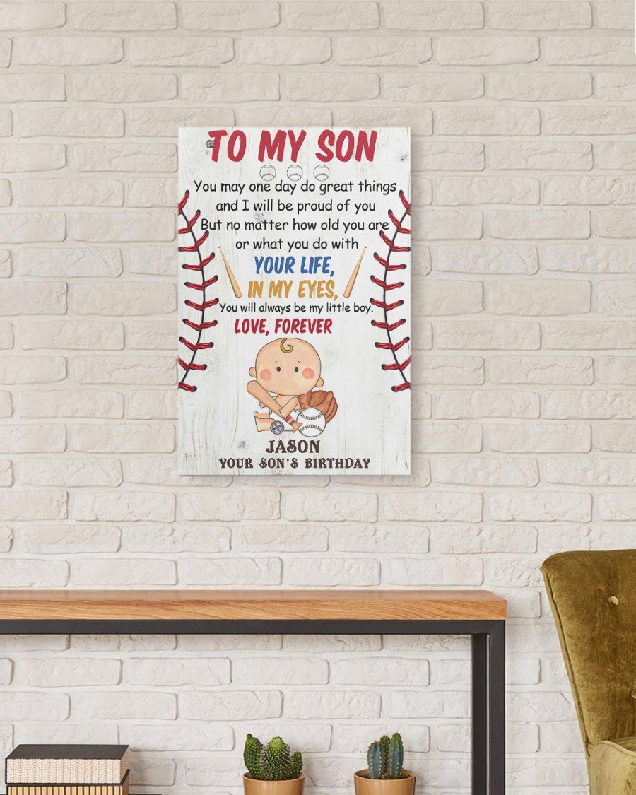 personalized gift for son baseball canvas wall art you may one day 6203