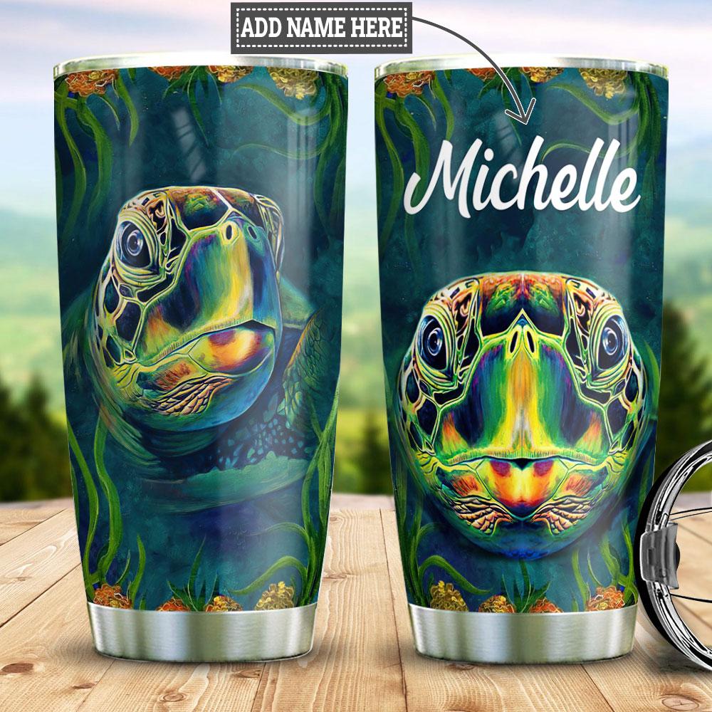 Personalized Green Turtle Stainless Steel Tumbler personalized green turtle stainless steel tumbler 4234