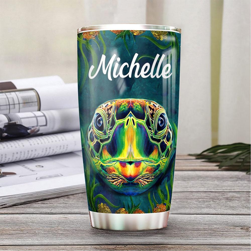Personalized Green Turtle Stainless Steel Tumbler personalized green turtle stainless steel tumbler 7623