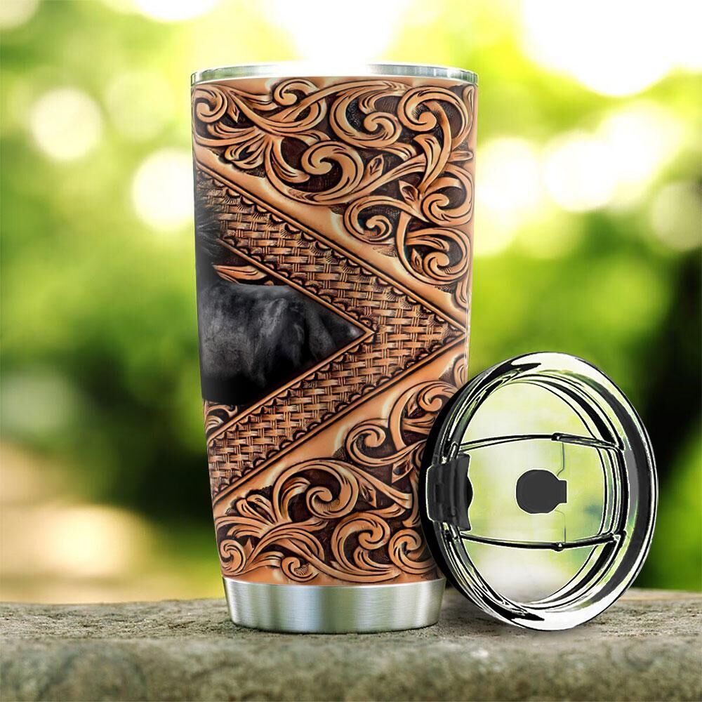 Personalized Horse Couple Leather Style Stainless Steel Tumbler personalized horse couple leather style stainless steel tumbler 7175