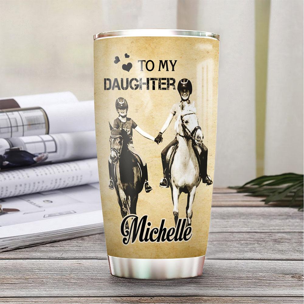 personalized horse lover mom to daughter stainless steel tumbler 1033