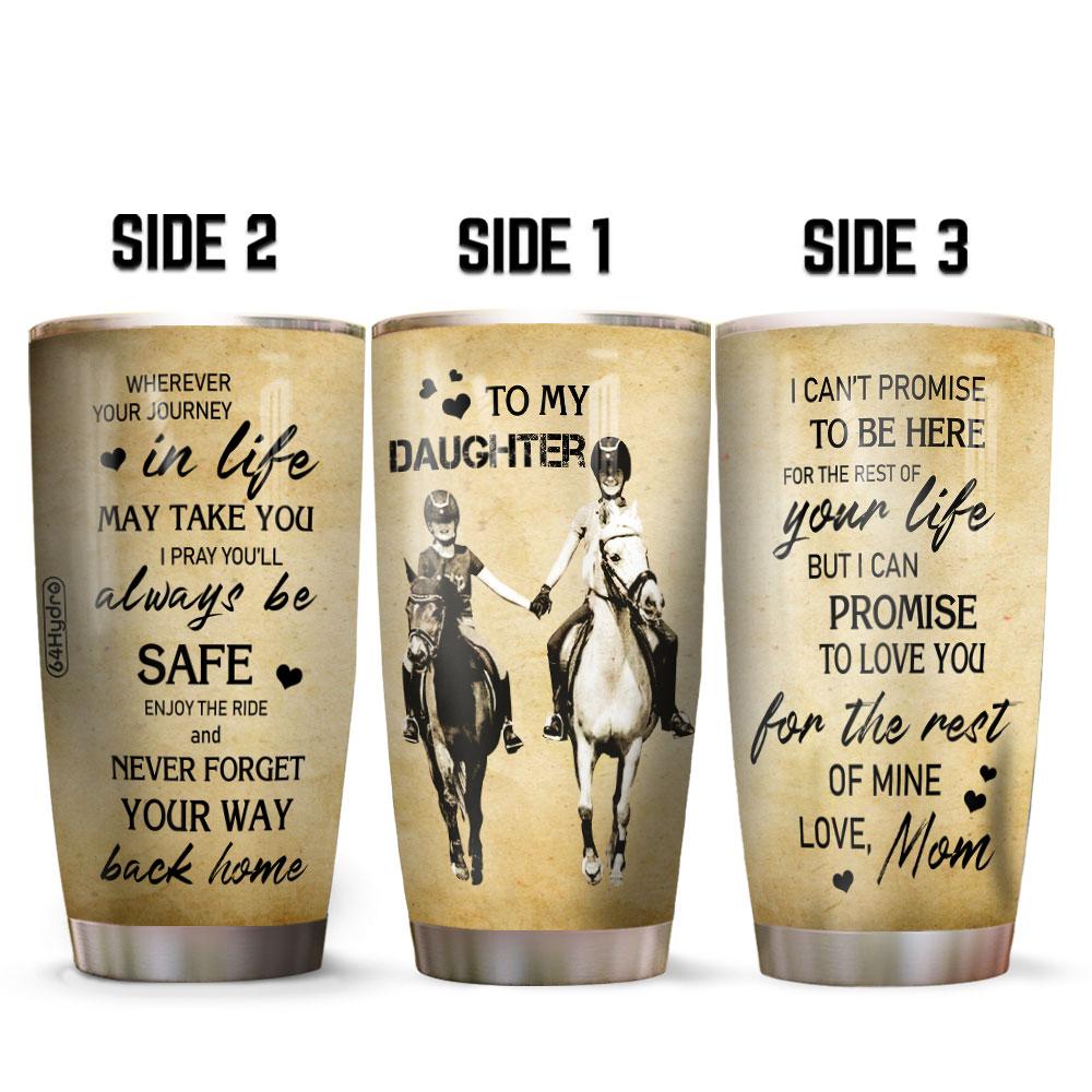 personalized horse lover mom to daughter stainless steel tumbler 3585