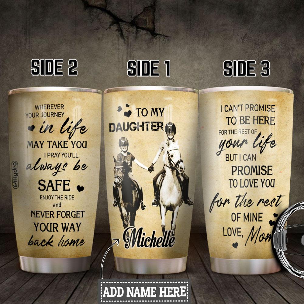 personalized horse lover mom to daughter stainless steel tumbler 3685