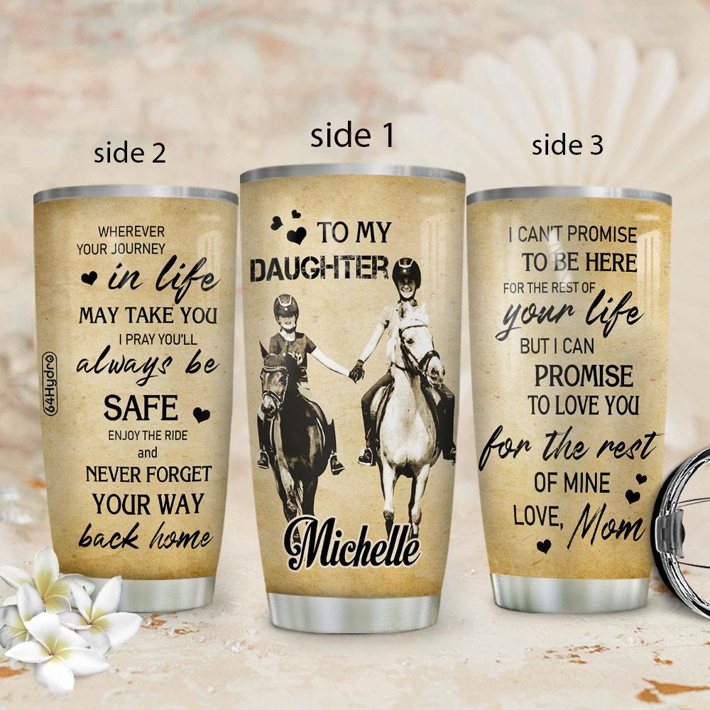 personalized horse lover mom to daughter stainless steel tumbler 5561