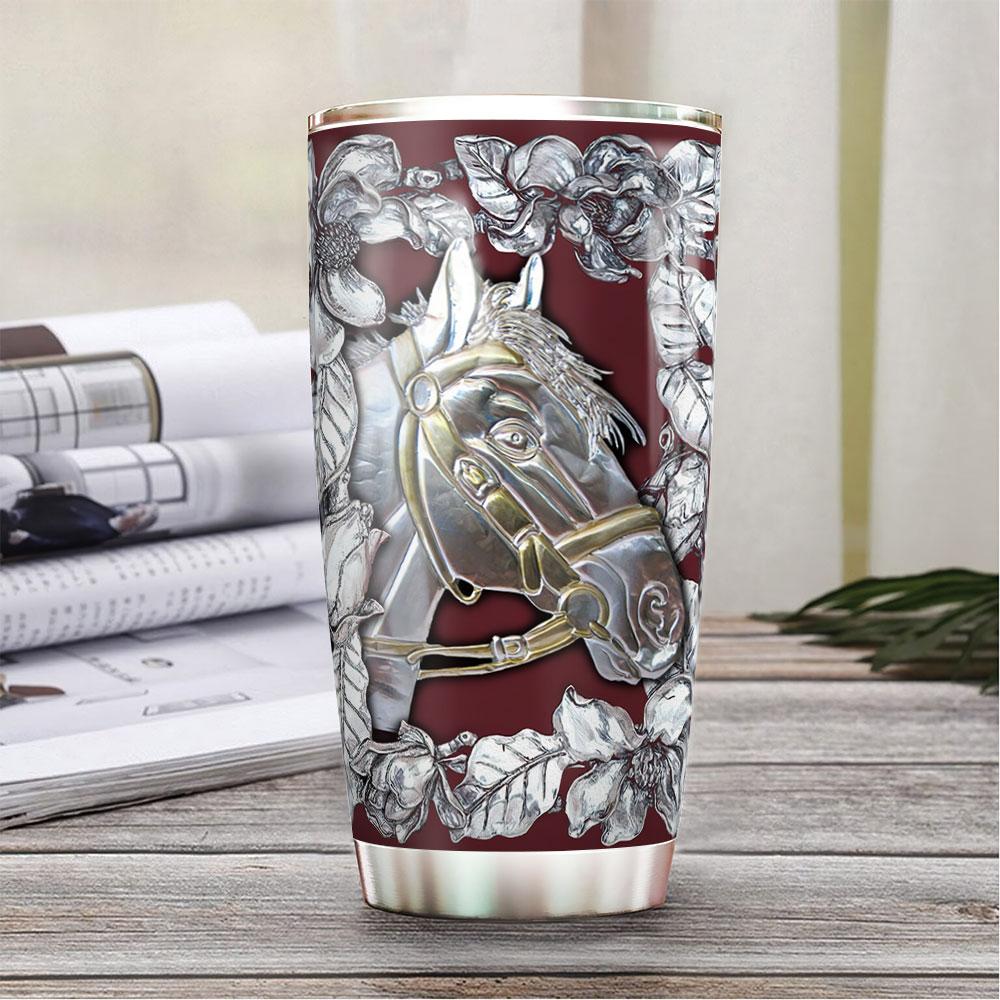 Personalized Horse Silver Style Stainless Steel Tumbler personalized horse silver style stainless steel tumbler 1087
