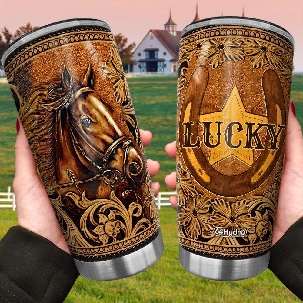 personalized horse stainless steel tumbler 7108