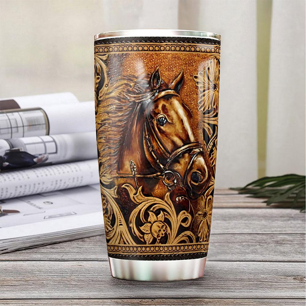 personalized horse stainless steel tumbler 8854