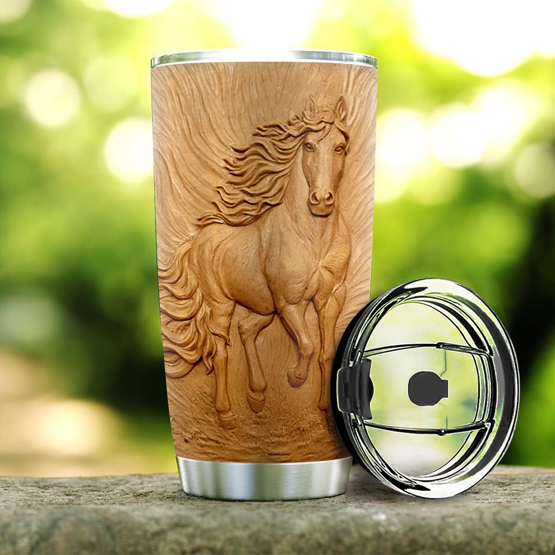Personalized Horse Wooden Style Stainless Steel Tumbler personalized horse wooden style stainless steel tumbler 6530