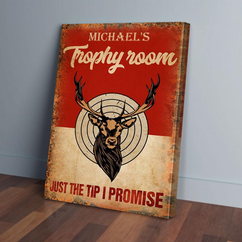 personalized hunting deer canvas wall art trophy room 8043