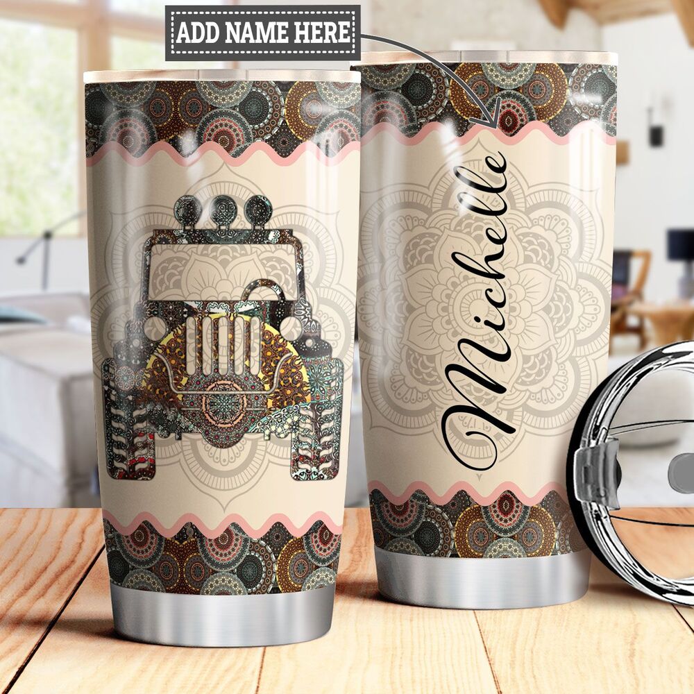 Personalized Mandala Jeep Stainless Steel Tumbler personalized mandala jeep stainless steel tumbler 8846
