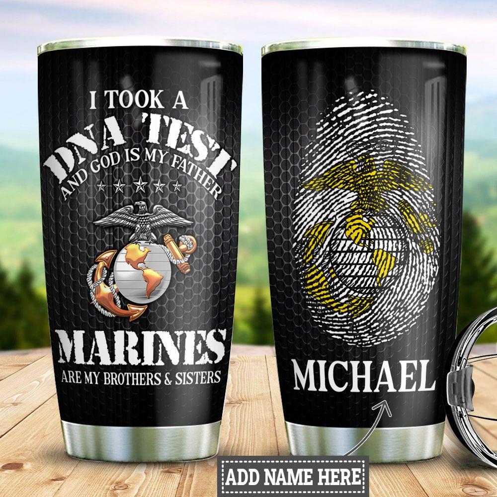 personalized marine corps dna stainless steel tumbler 3374