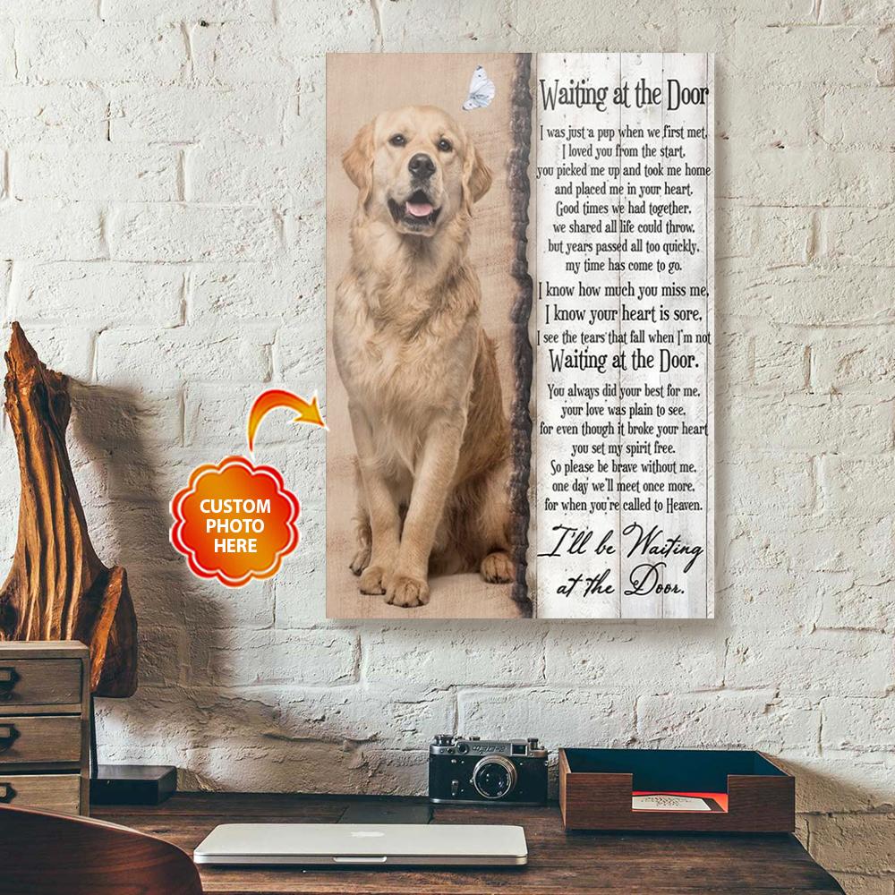 Personalized Memorial Gift Dog Canvas Wall Art Waiting At The Door personalized memorial gift dog canvas wall art waiting at the door 8020