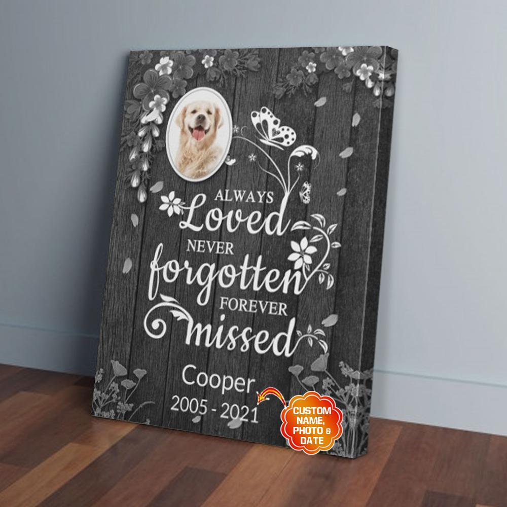 personalized memorial gift for dog canvas wall art always loved 4774