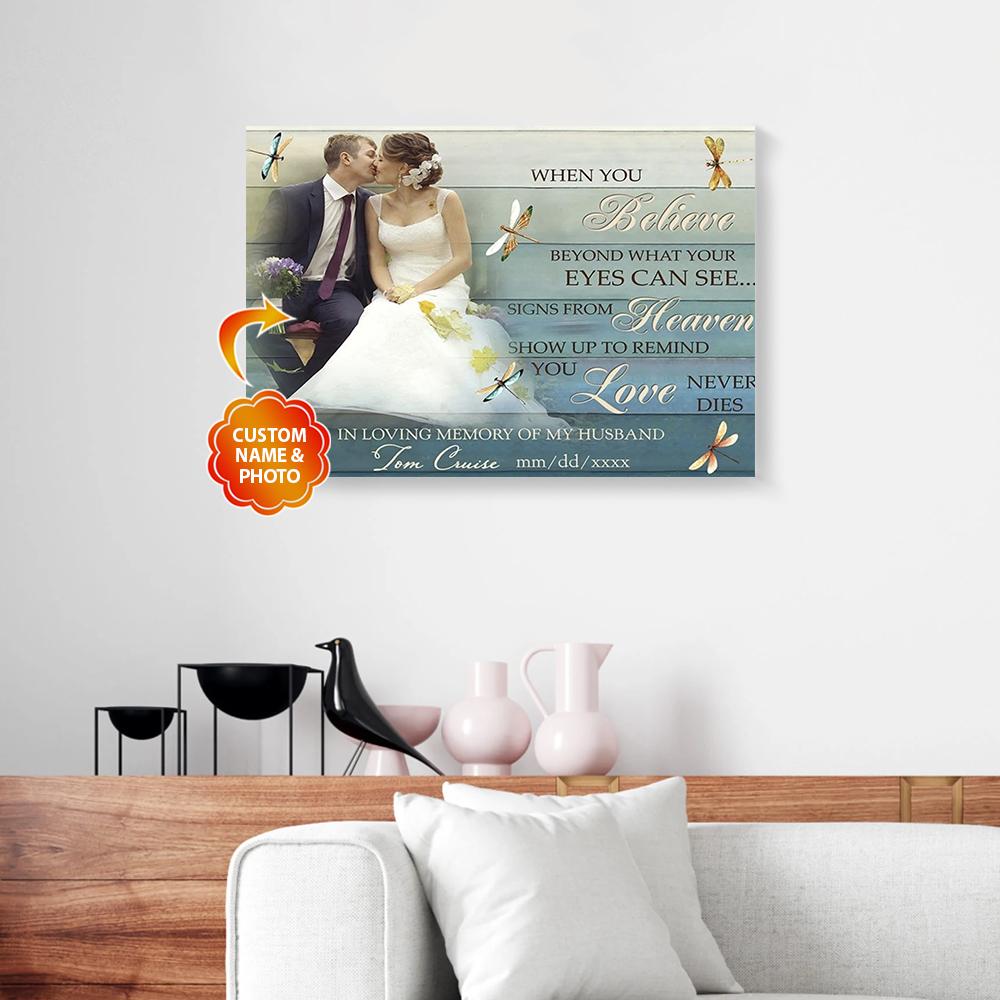 Personalized Memorial Gift For Husband From Wife Butterfly Canvas Wall Art personalized memorial gift for husband from wife butterfly canvas wall art 7318