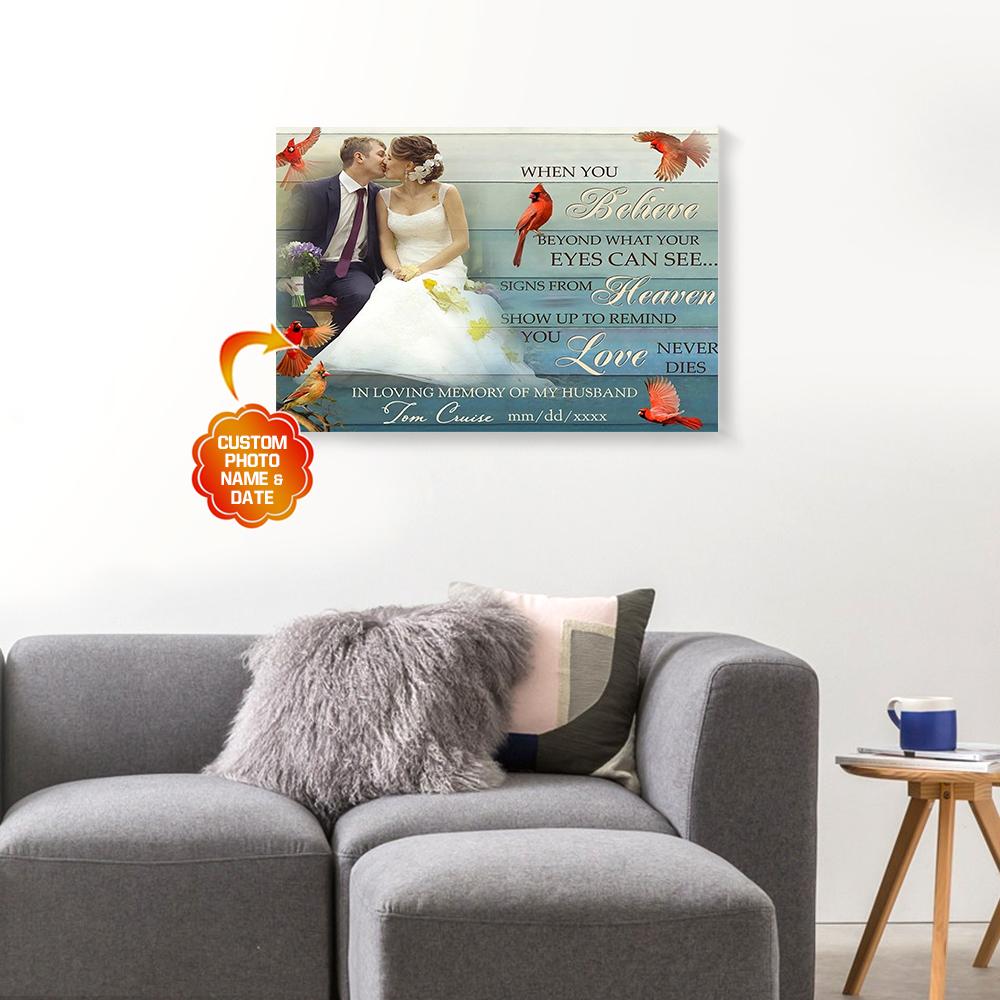 Personalized Memorial Gift For Husband From Wife Cardinal Canvas Wall Art When You Believe personalized memorial gift for husband from wife cardinal canvas wall art when you believe 5970
