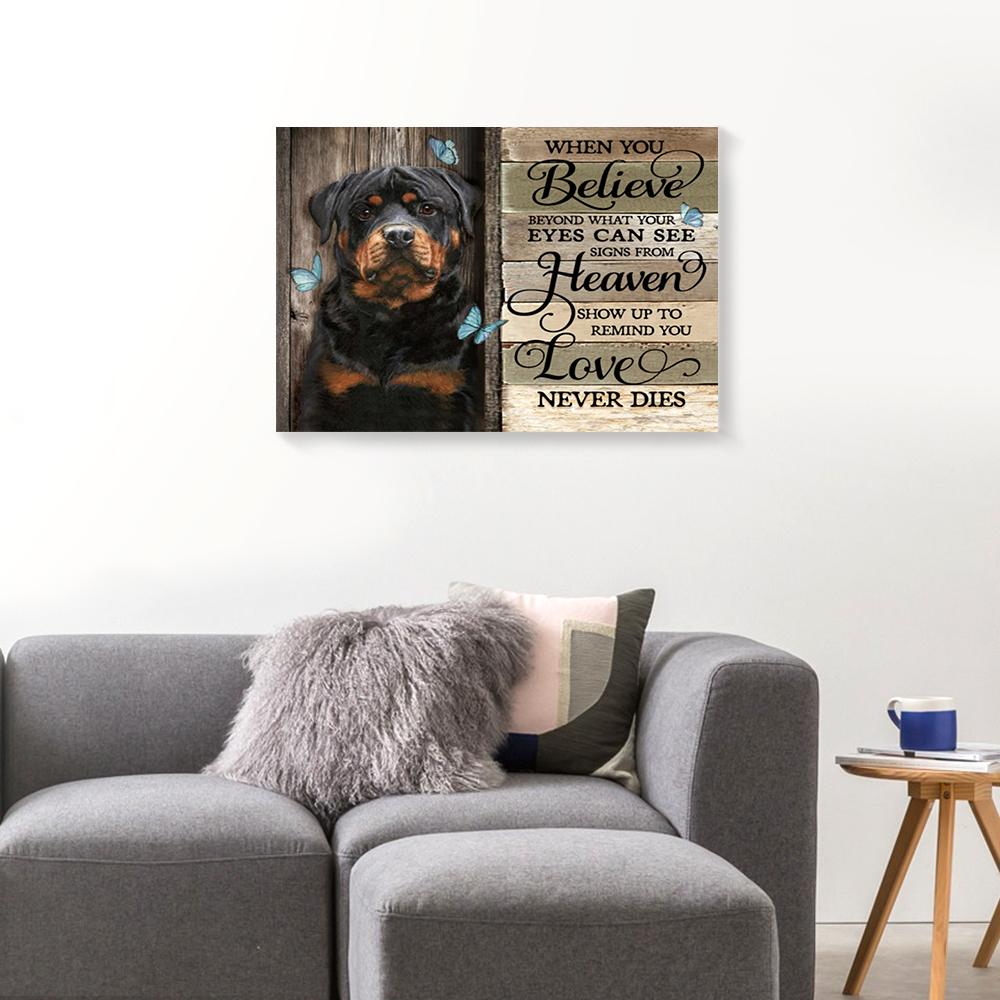 Personalized Memorial Gift Rottweiler Canvas Wall Art When You Believe personalized memorial gift rottweiler canvas wall art when you believe 3843