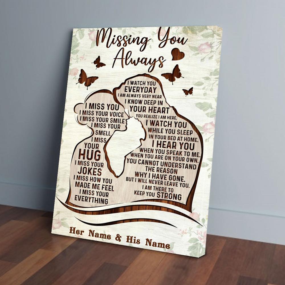personalized missing couple love canvas prints wall art decor 3628