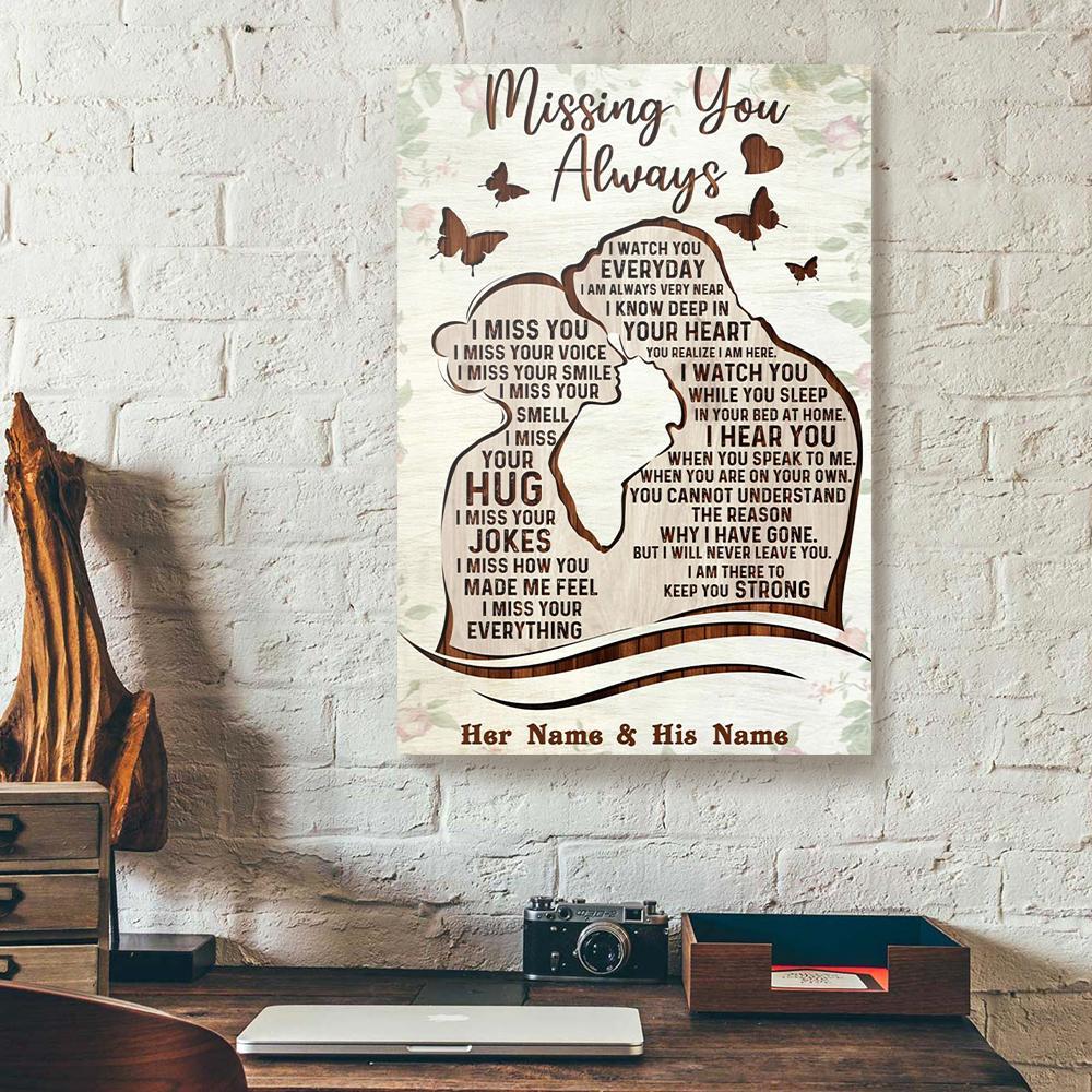 personalized missing couple love canvas prints wall art decor 8835