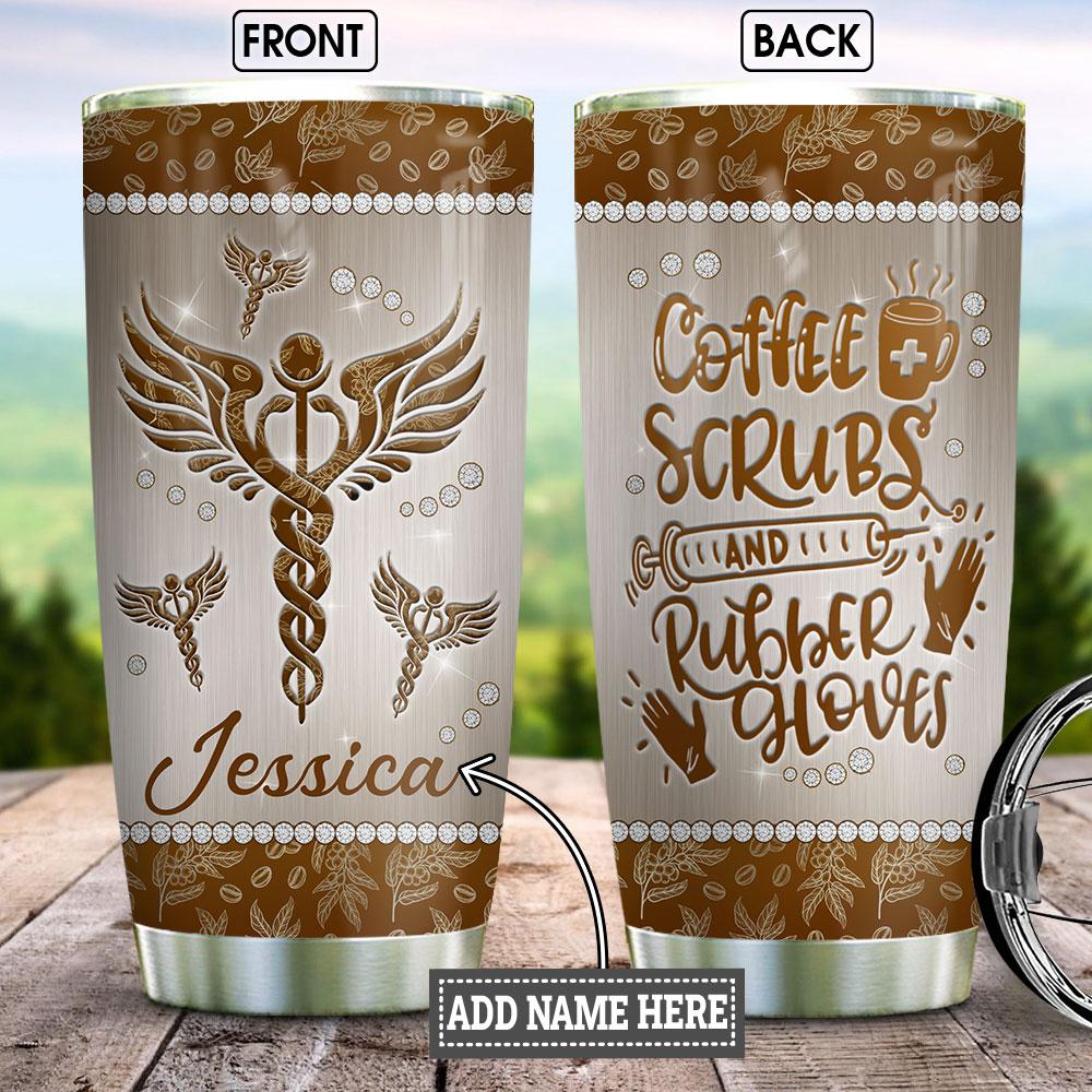 personalized nurse coffee jewelry style stainless steel tumbler 6724