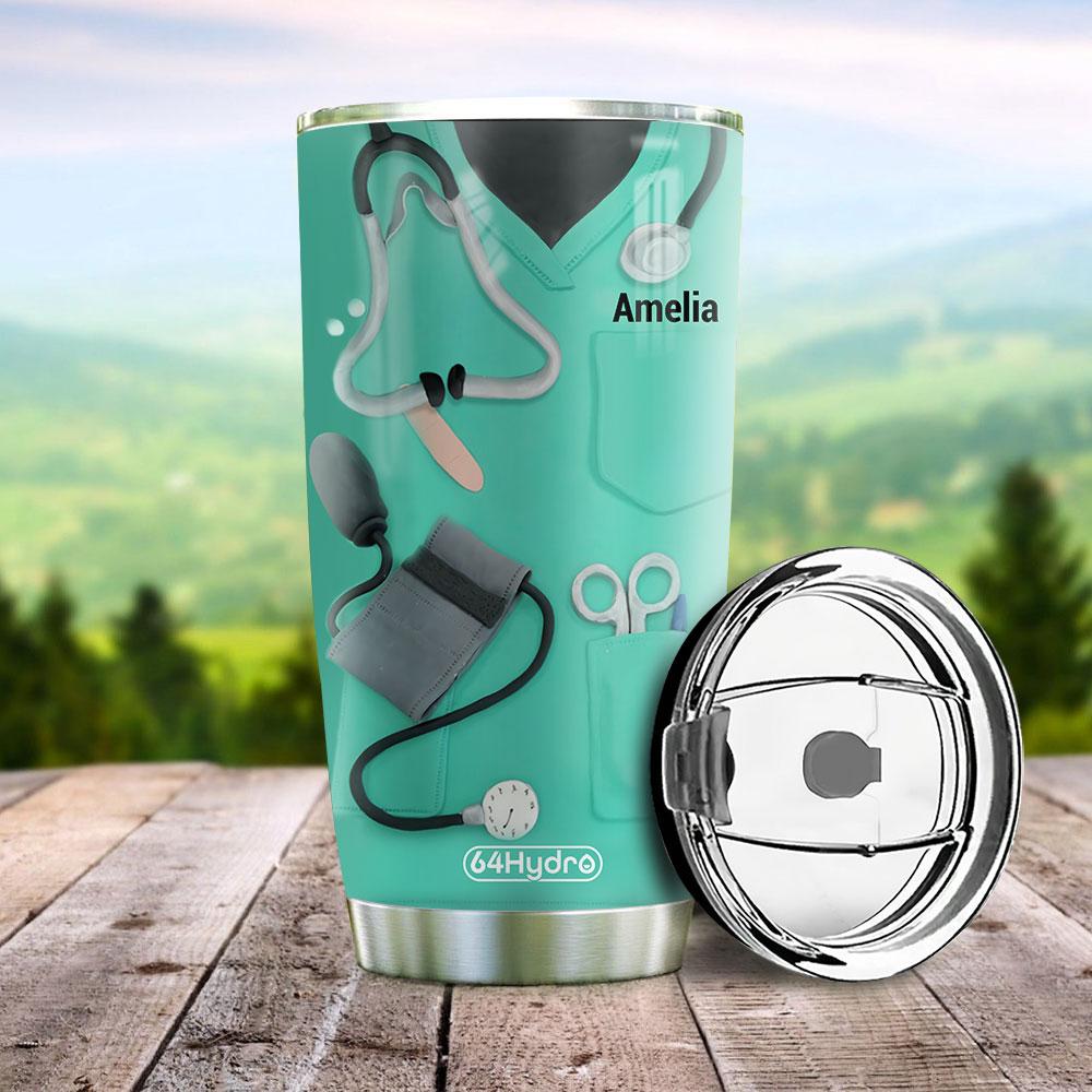 personalized nurse uniform to my wife stainless steel tumbler 4547