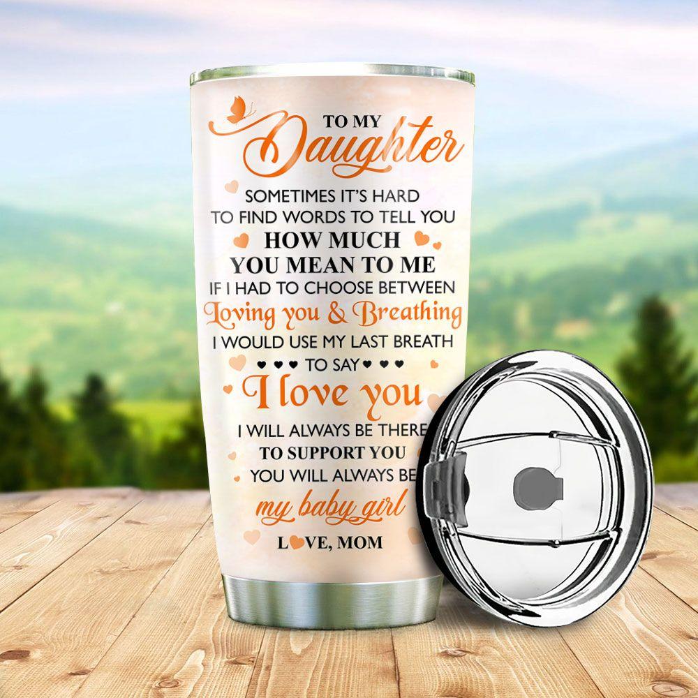 Personalized Orange Butterfly Mom To Daughter Stainless Steel Tumbler personalized orange butterfly mom to daughter stainless steel tumbler 6585