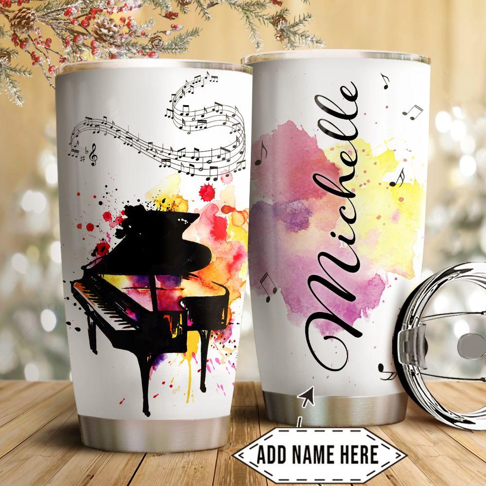 personalized piano stainless steel tumbler 8893