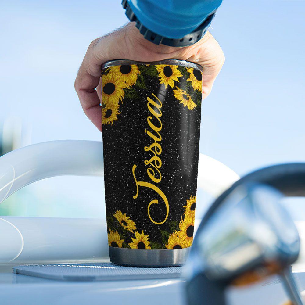 Personalized Sunflower Elephant Stainless Steel Tumbler personalized sunflower elephant stainless steel tumbler 8693