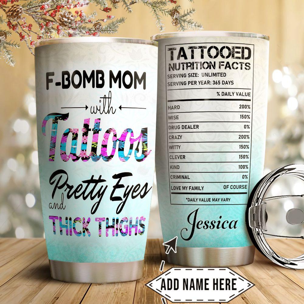 personalized tattoo mom facts stainless steel tumbler 1896